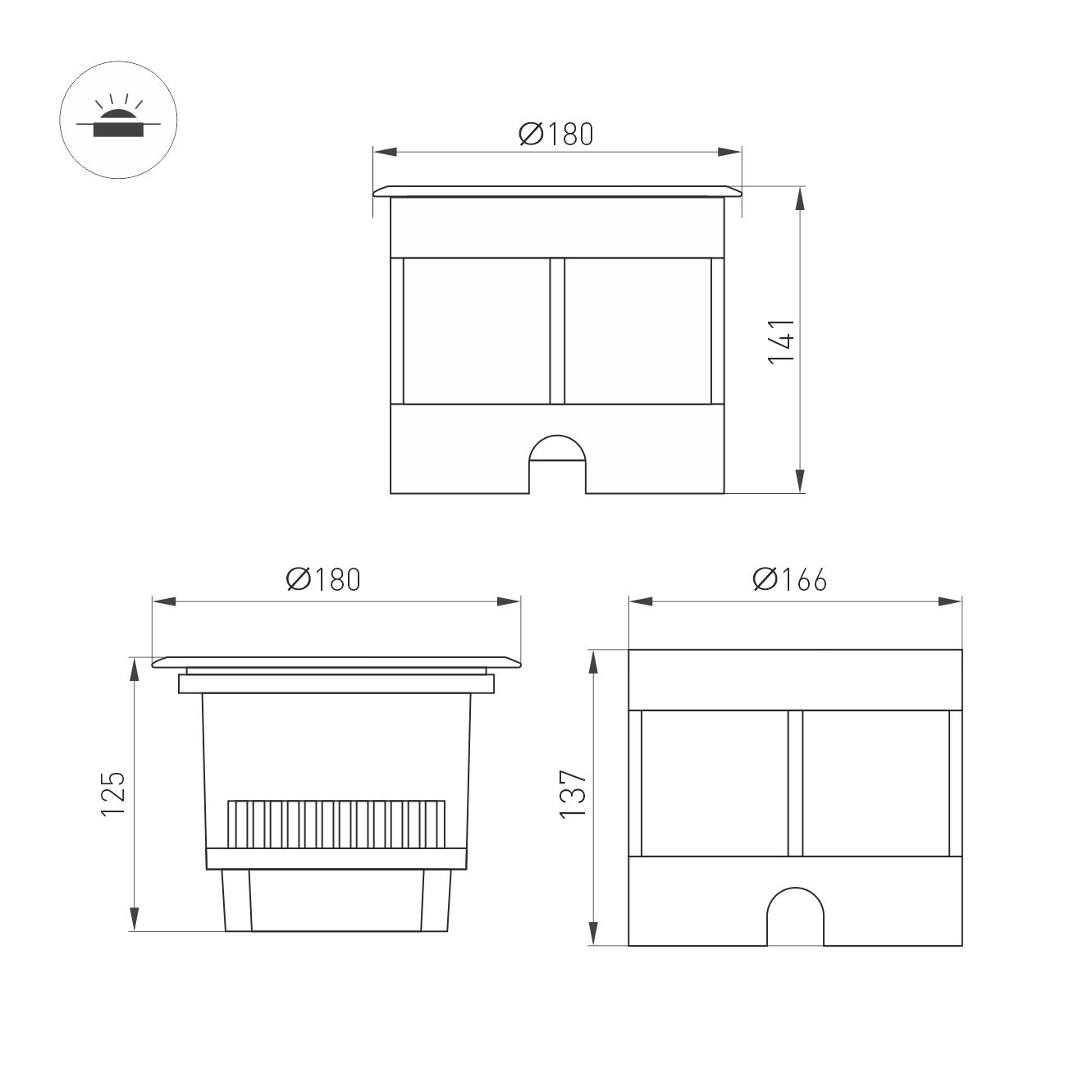 Грунтовый светильник Arlight LTD-DAFNA-GROUND-R180