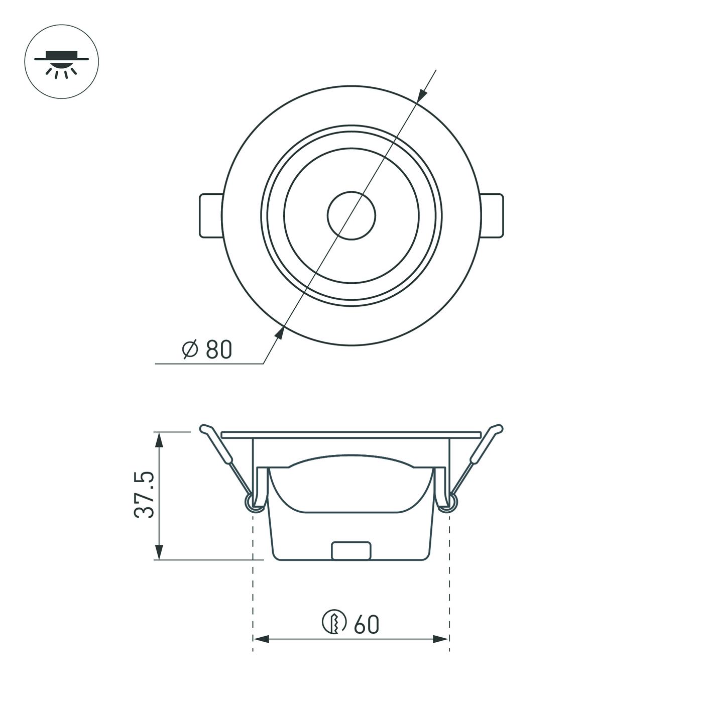Поворотный встраиваемый светильник Arlight LTD-POLAR-TURN-R80