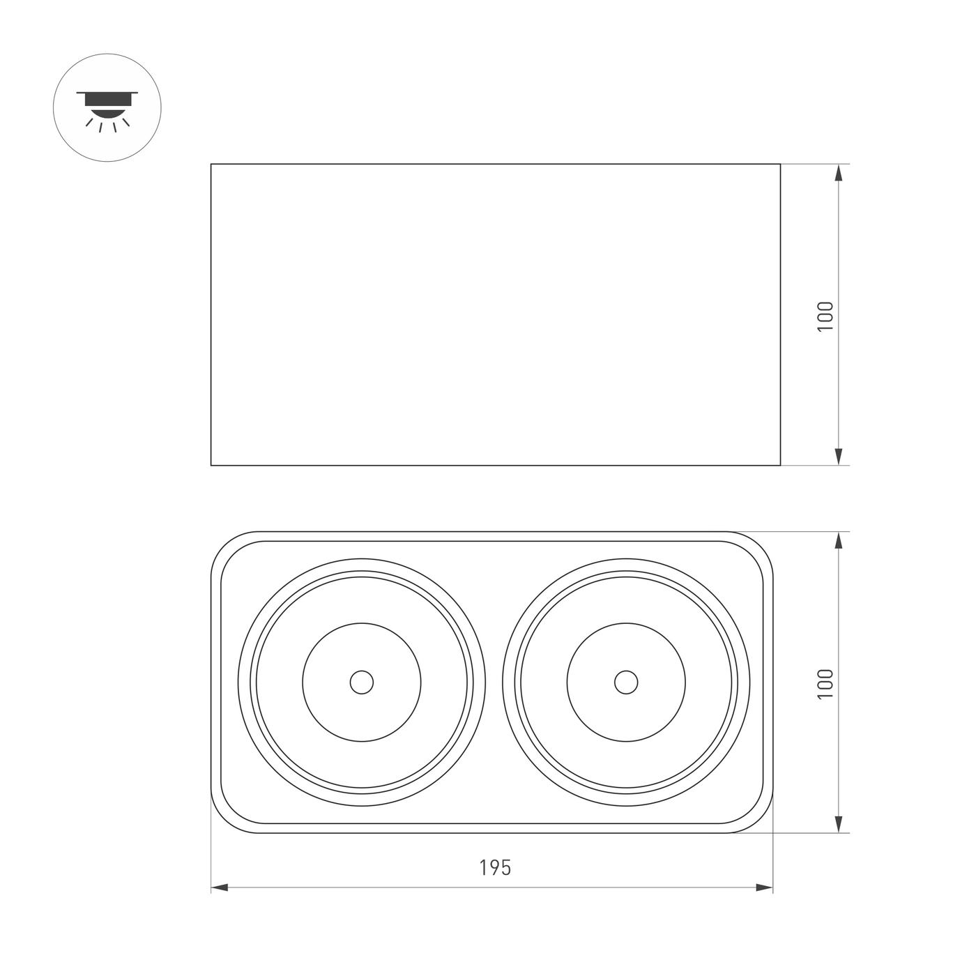 Накладной светильник Arlight SP-CUBUS-S195X100-2X8W