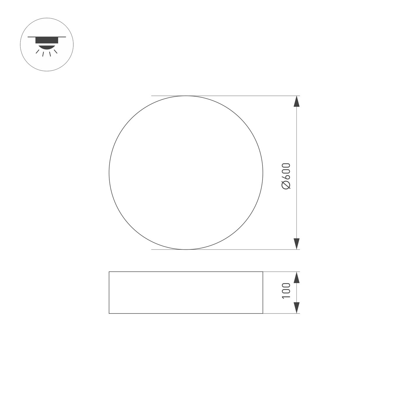 Накладной светильник Arlight SP-TOR-PILL-R600-50W